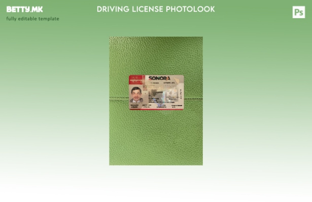 модерен стил Мексико Сонора државна возачка дозвола со фото изглед преден шаблон